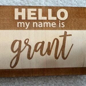 Personalized Wooden Name Plaque - Brown